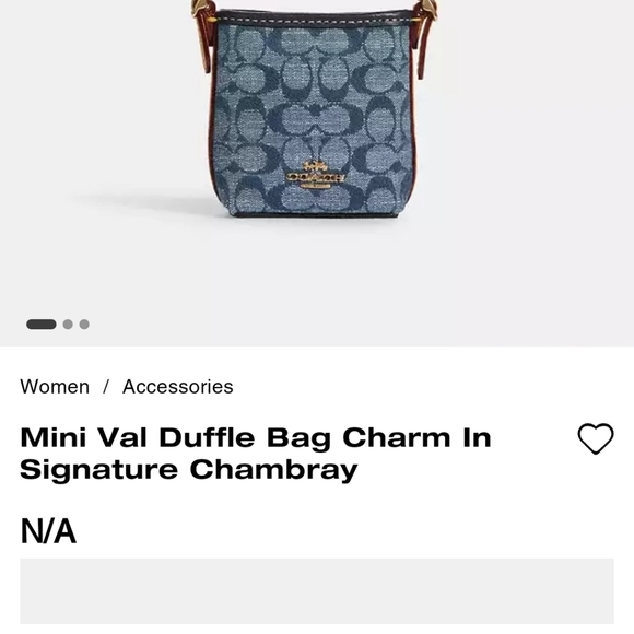 🔹️Coach🔹️ Mini Val Duffle Bag  denim Charm In Signature Chambray [SOLD OUT] - Picture 3 of 4